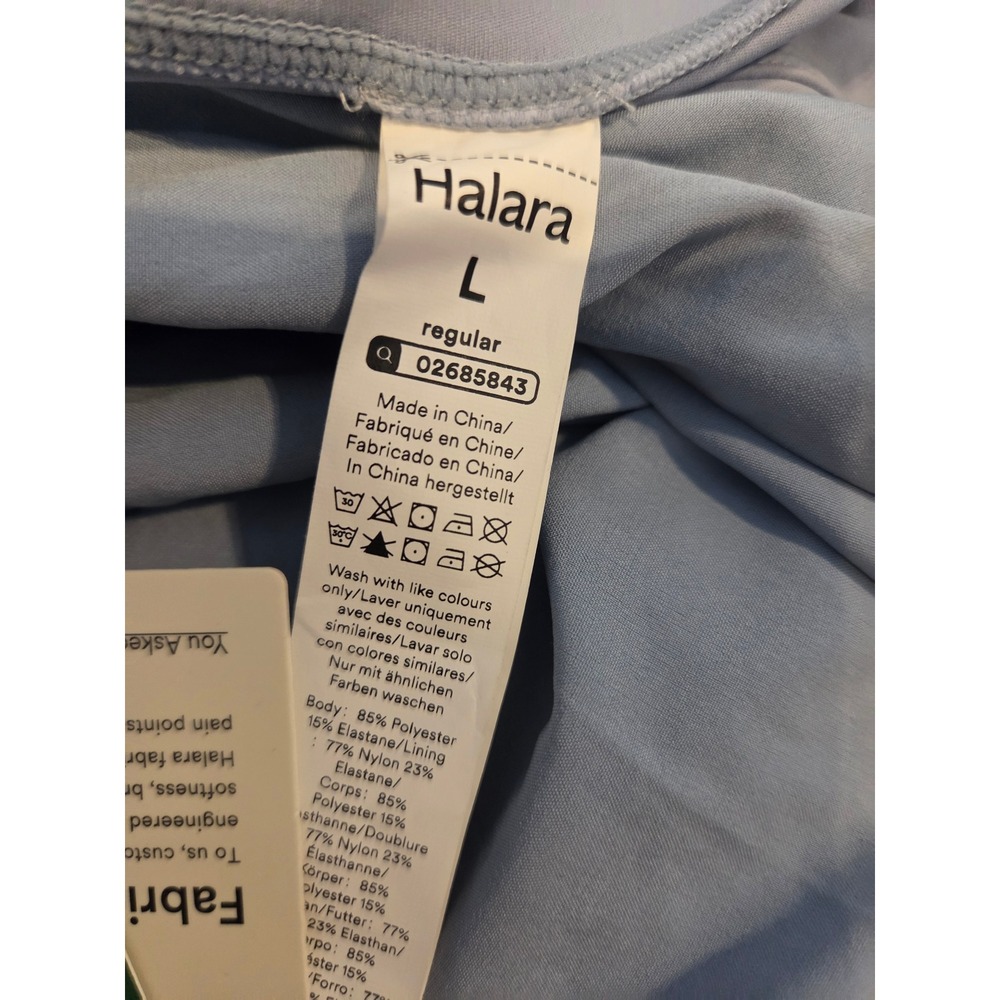 Halara Women's Large Blue Wrap Side Tie 2-in-1 Skort Built-In Shorts NWT - Picture 3 of 4